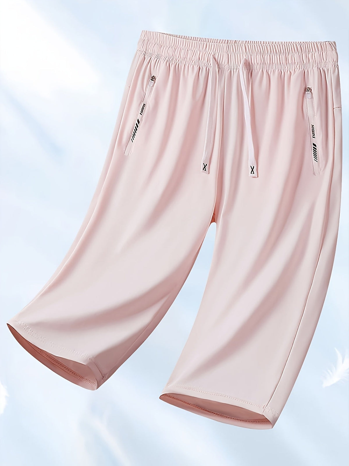 Women's Cooling Capri Pants Solid Color Mid Elasticity Smooth Fabric - Casual Lightweight Summer Cropped Pants for Daily Outings Leisure Travel Beach Vacation