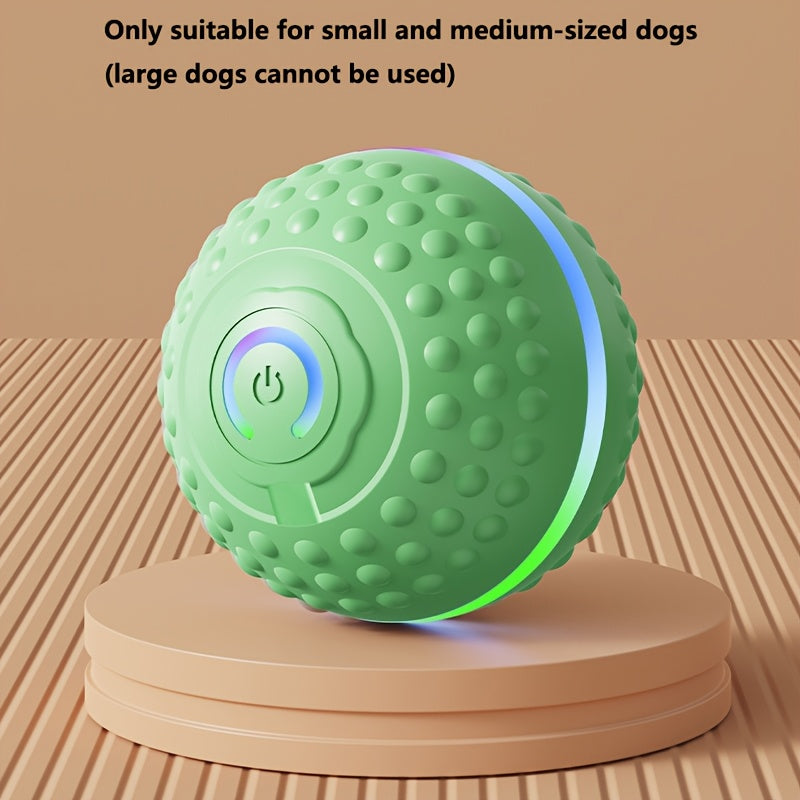 Automatic Bouncing Ball Dog Toy – USB Rechargeable Intelligent Self-Moving Jumping Ball for Small & Medium Dogs, Interactive Indoor Outdoor Pet Toy for Exercise & Play