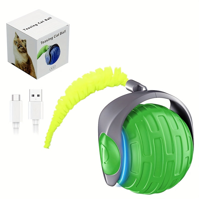 Self-Rolling Interactive Pet Ball for Cats & Dogs - Smart Automatic Moving Electric Toy Ball, Indoor Rolling Ball for Cat & Dog Exercise, Boredom Buster for Kittens & Puppies